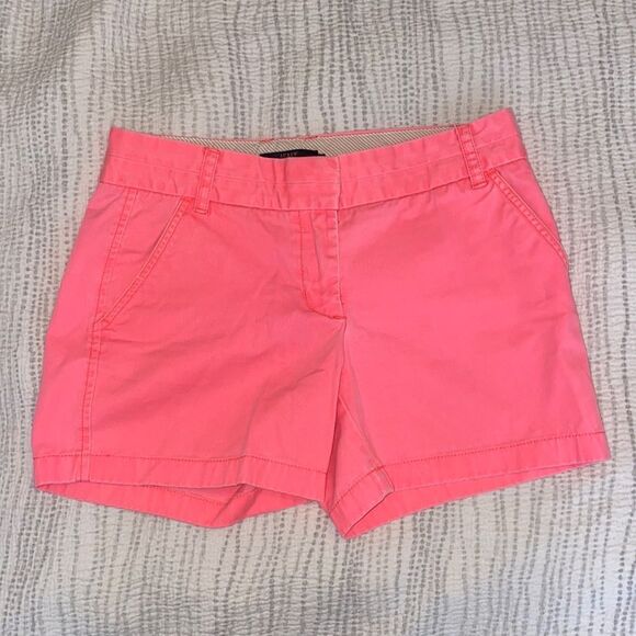 💙 J. Crew Bright Pink Chino Short Size 4 - Picture 1 of 3